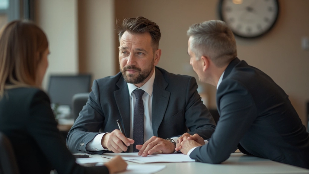 Менеджер проводит консультацию с коллегой в профессиональной среде